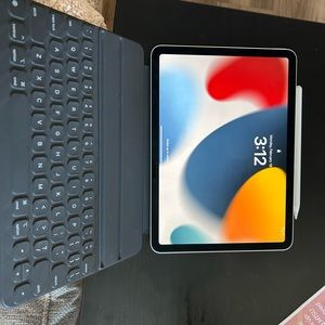 Mini IPad Air with keyboard case and apple pencil